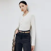 【王雪糕专属】firststation半开襟修身长袖打底衫上衣女5320A