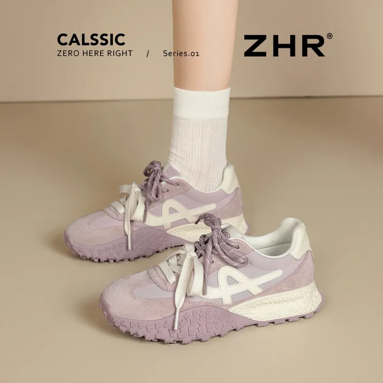 ZHR/则则厚底阿甘鞋女秋季新款马卡龙双鞋带学生德训鞋运动休闲鞋