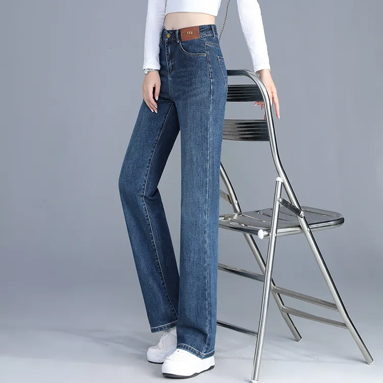 哥弟阿玛施正品窄版牛仔裤女2025新款秋冬高腰显瘦时尚加厚直筒裤
