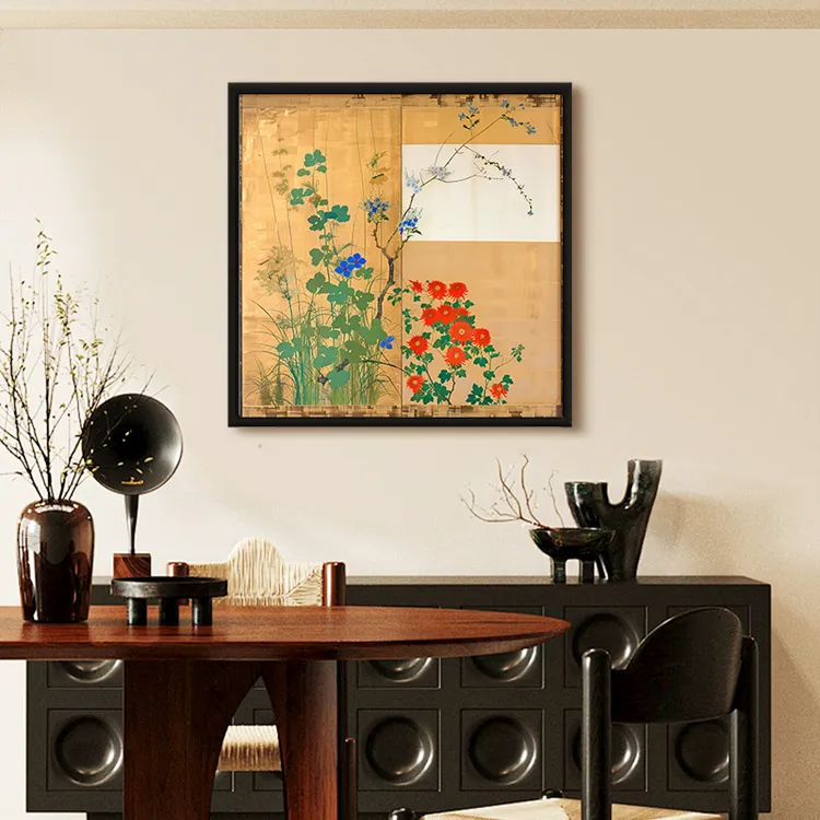 《篱笆》新中式宋代美学客厅装饰画中国风复古花卉餐厅挂画壁画挂墙