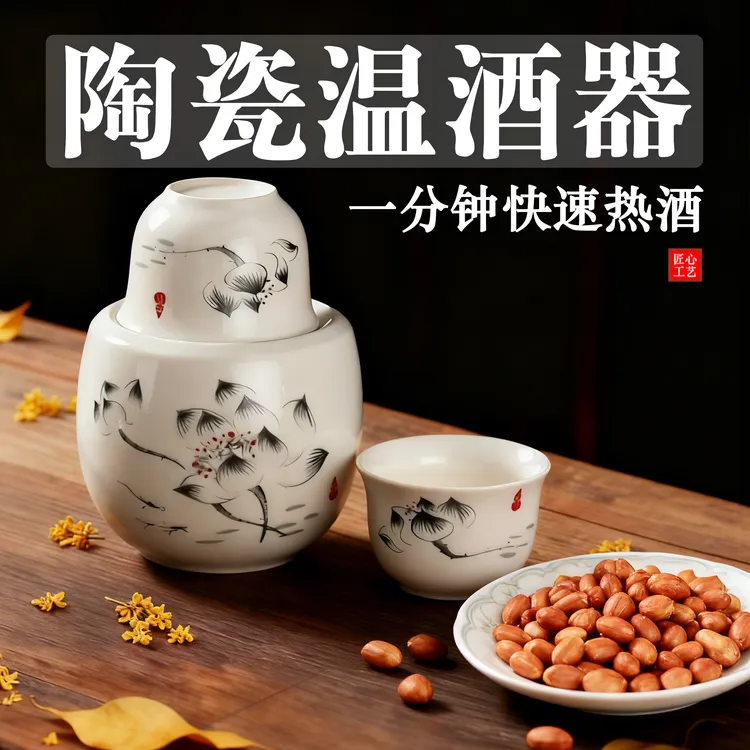 陶瓷温酒器烫酒壶家用温酒壶热酒器热黄酒专用壶白酒具套装暖酒器