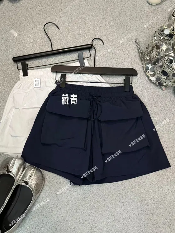 【立体大口袋抽绳a字工装裤】高级设计感薄款短裤显瘦高腰款带内衬