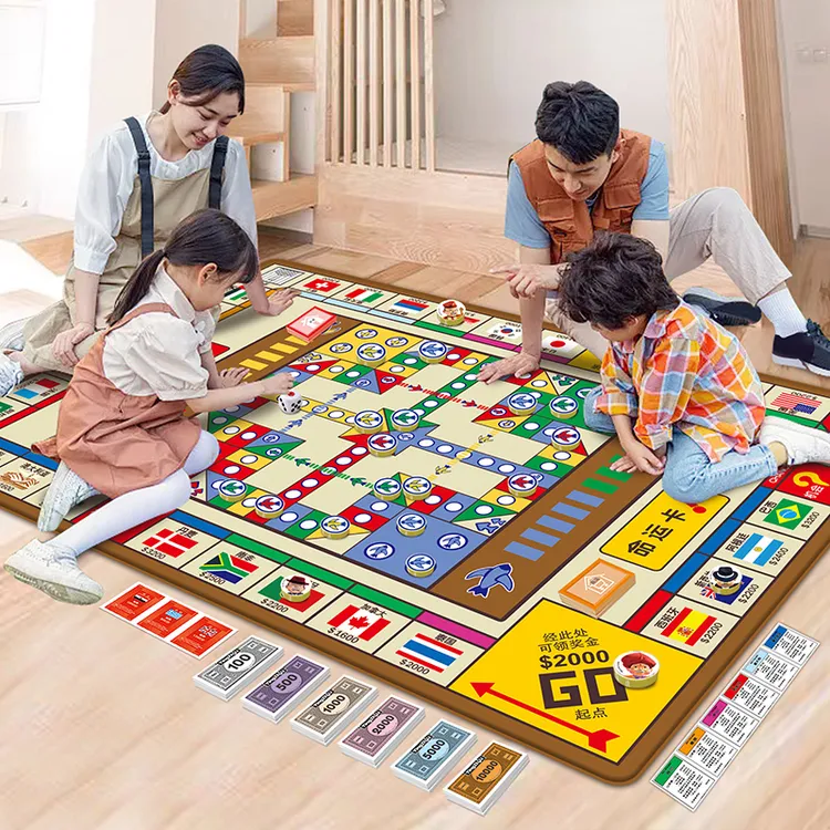 大号富翁地毯版飞行棋三合一世界之旅成人豪华版桌游地垫亲子游戏