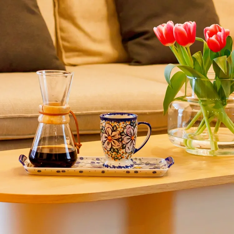 莫杂波兰进口釉下彩餐具汤盆咖啡杯汤菜盘面碗喝水杯欧式送人礼物