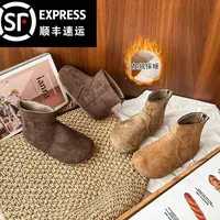 2025秋冬新款韩版加绒勃肯鞋女童拉链穿脱软底皮靴休闲风