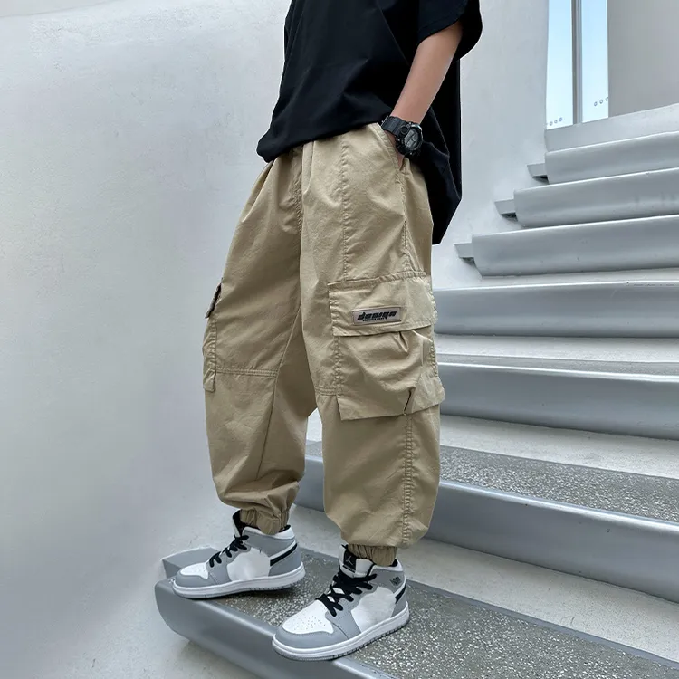 男童裤子春秋款工装裤男孩潮流帅气春装休闲长裤痞帅大童男孩童装