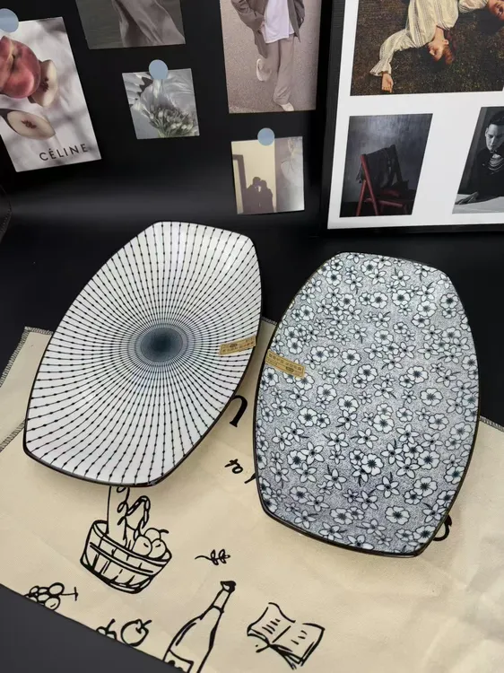 12英寸日式鱼盘2只装陶瓷盘子洋气冷拼盘