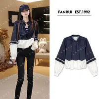 FANRUI/泛芮「沐风之恋」双色拼接千金风独特显瘦设计感外套B18345
