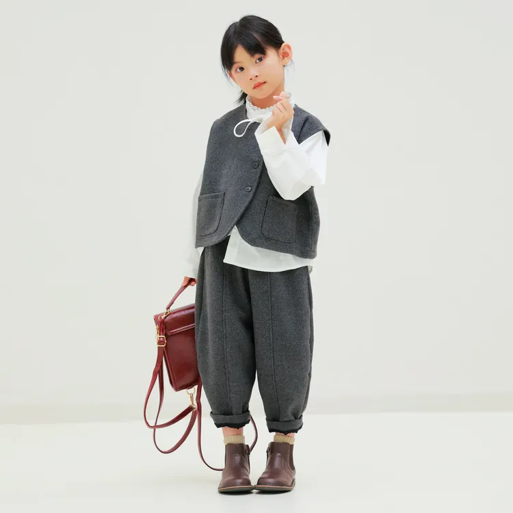 【云朵小葵】女童秋季新款三粒扣对称兜休闲两件套套装991680
