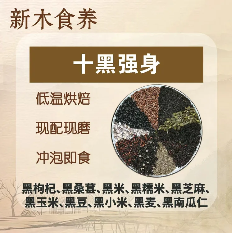 十黑粉含黑豆黑枸杞黑桑葚黑米营养早餐冲饮