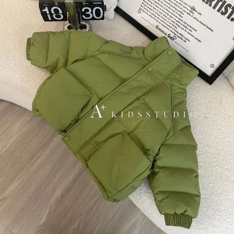 男童纯色棉服2025冬季新款儿童服短款韩版洋气保暖时尚百搭小童潮