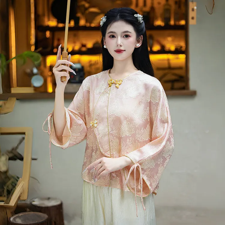 新中式女装文艺气质上衣2025秋新款汉元素改良日常汉服唐装两件套
