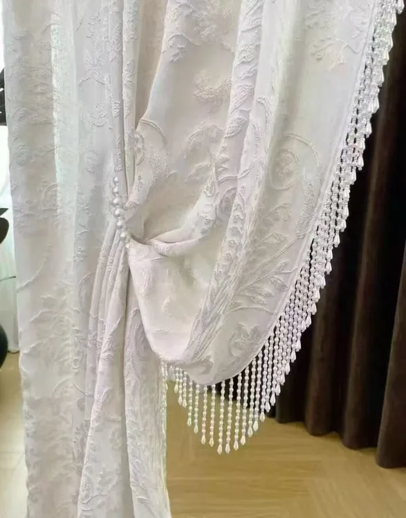 金源手工珠子窗帘花边搭配饰品美观实用窗纱流苏珍珠