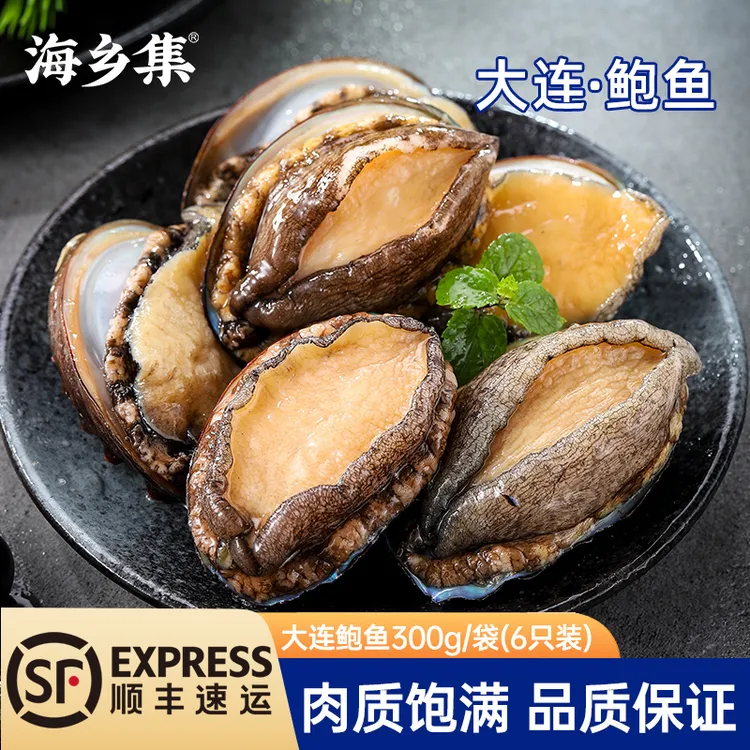 【海乡集】大连鲍鱼单只速冻高品质大号鲍鱼300g/袋顺丰包邮