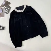 复古小众钩花圆领小香风上衣