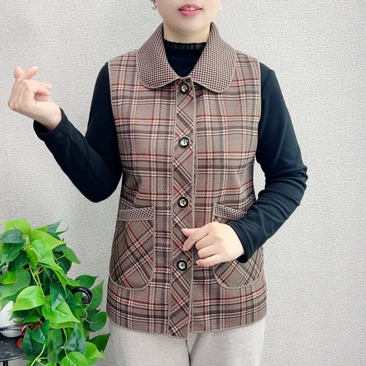 2025春季新款马夹外套妈妈装翻领时尚洋气马甲中老年女装春装上衣