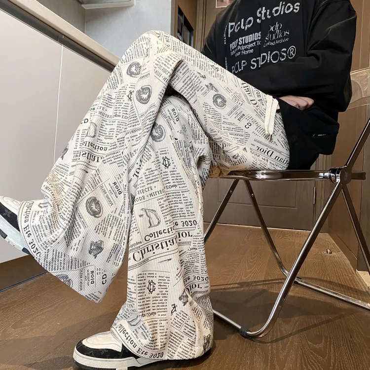 秋冬季灯芯绒美式直筒长裤2025年男士设计感垂坠感宽松休闲长裤子