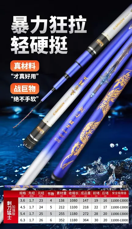 杰结精工刺叨猛士加强版19调青鱼竿大物竿适合野钓黑坑