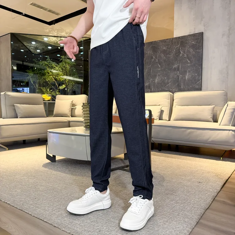 2025春夏新款男士阳离子色织牛仔裤