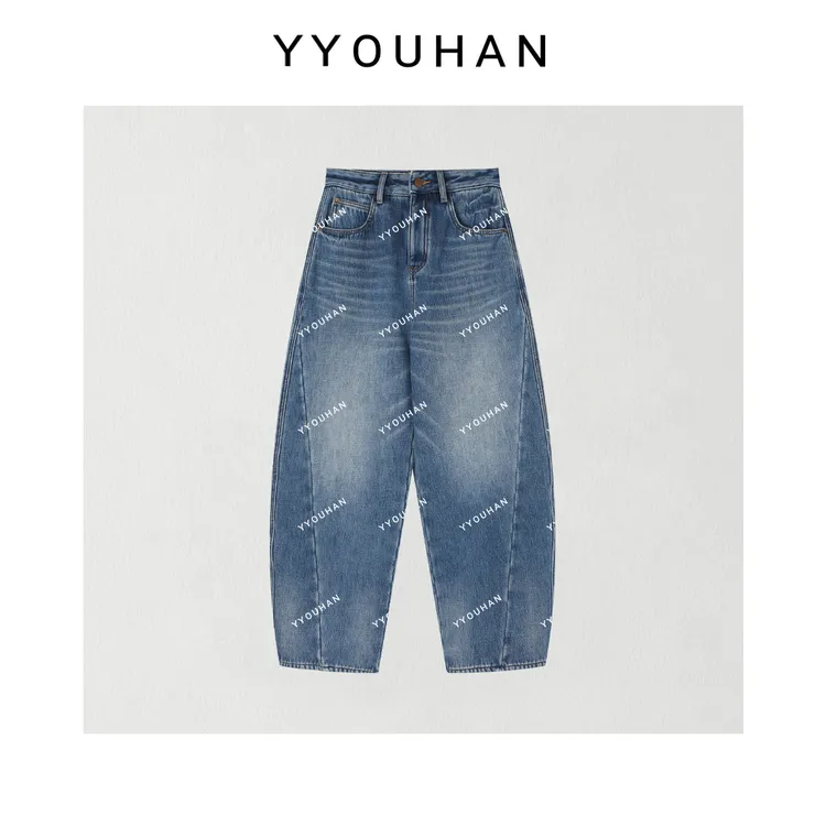 月月 2025秋冬新款加绒厚款立体剪裁显瘦百搭牛仔裤 2511C7475