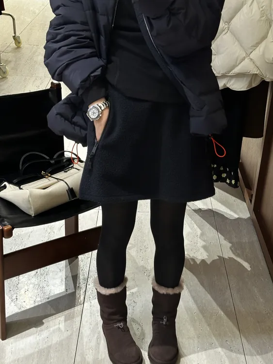 60羊毛超高品全松紧腰毛绒抽绳半裙  J25BQ884