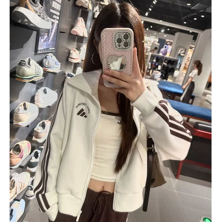 Adidas阿迪达斯BONDEDFLEEC透湿运动休闲百搭丝绒夹克 KC0036 