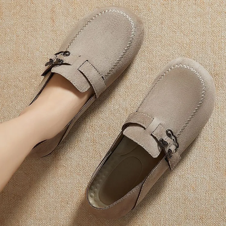 鞋子女春季新款全包一脚蹬平底鞋时尚勃肯鞋聚氨酯轻便休闲鞋批