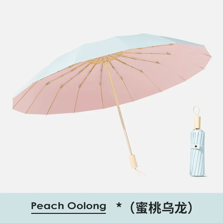 16骨防紫外线晴雨两用防晒伞彩胶雨伞加大超轻伞学生女遮阳太阳伞