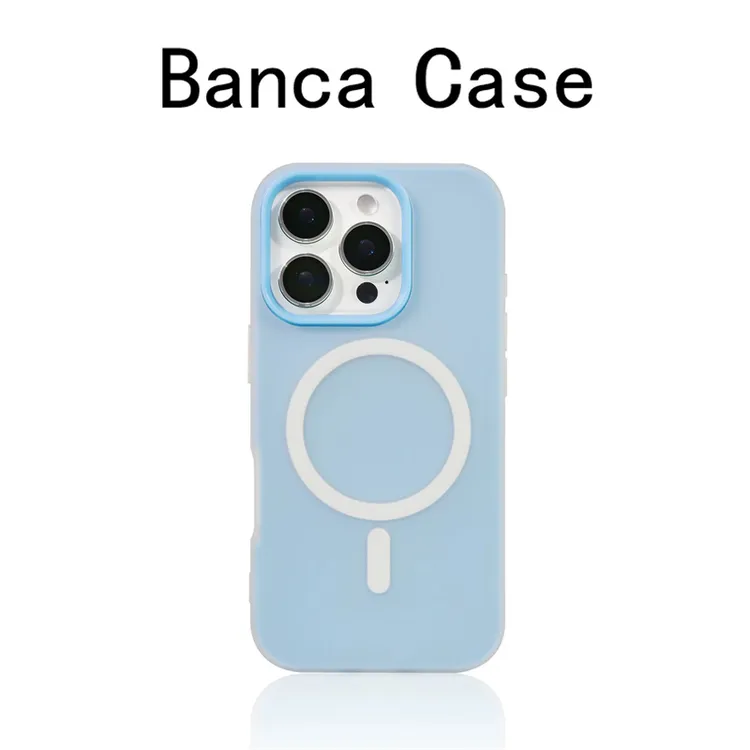 BANCA磨砂肤感果冻磁吸二合一适用苹果16/15promax手机壳14/13/12