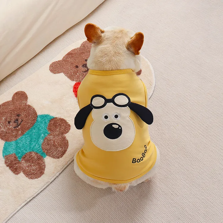 小狗飞行员夏薄款弹力狗狗衣服新款宠物比熊巴哥法斗背心透气可爱