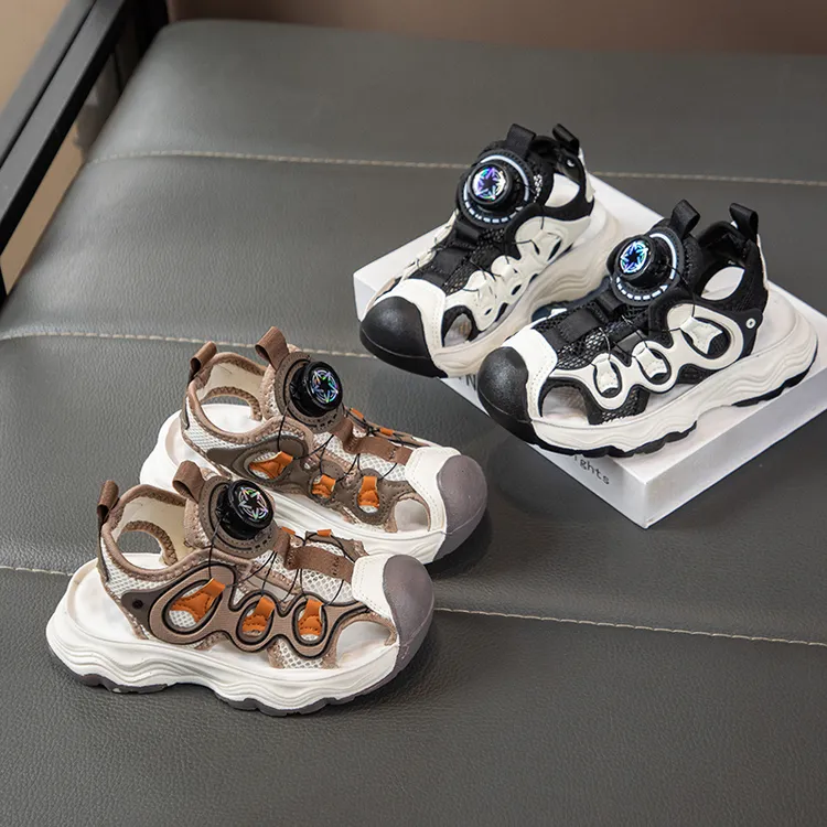 ABC男童凉鞋夏季2025新款儿童运动凉鞋包头防滑男孩旋转扣沙滩鞋