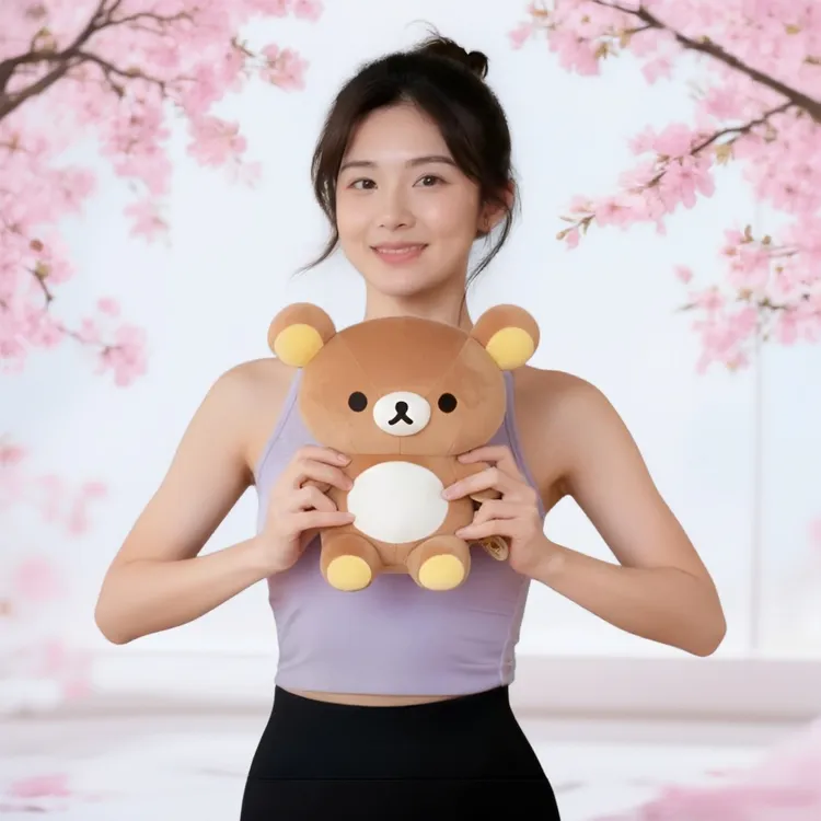 轻松熊肥仔S系列玩偶手脚带颗粒可作睡觉抱枕可爱小熊公仔