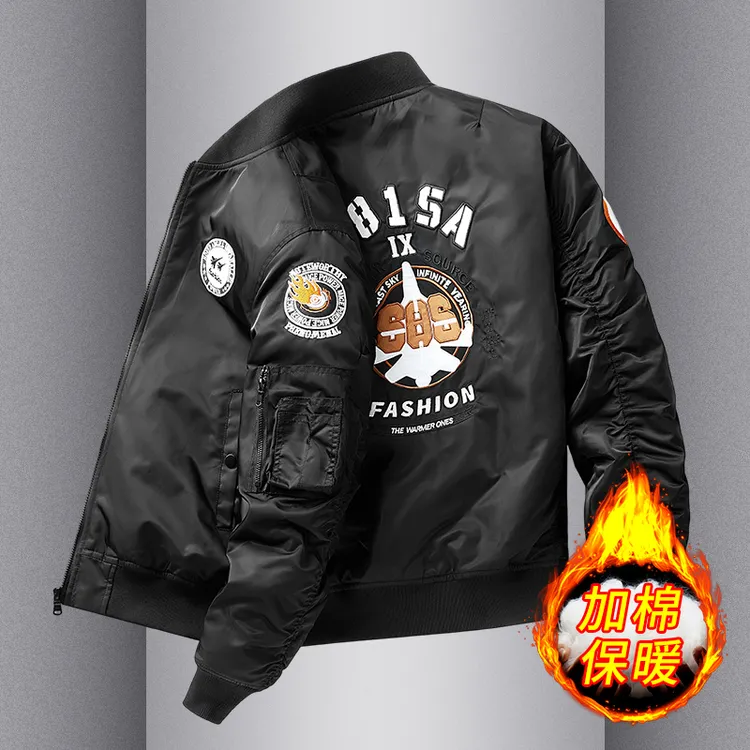 MAI美式休闲复古飞行棉服男冬季加棉保暖棒球领外套休闲百搭上衣