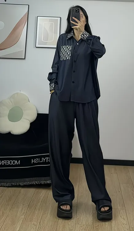 Mira 新款时尚休闲衬衣➕裤子套装～