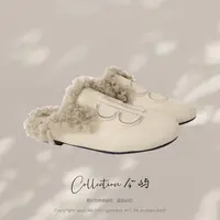 Collection今屿【羊卷毛懒人拖】极简时尚保暖包头半拖 JY2503X6906