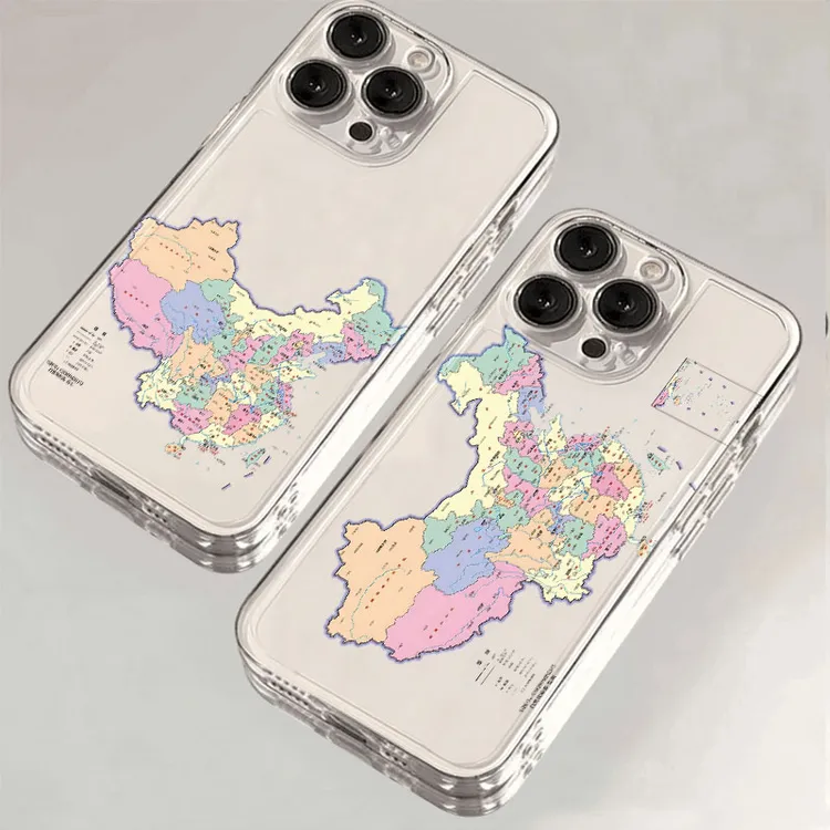 中国地图适用苹果iPhone15/16promax华为手机壳软壳小米太空创意x