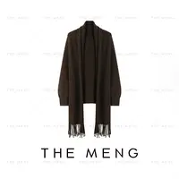 THE MENG【巧克力】牦牛绒绵羊毛百搭通勤开衫披肩#M253E0960