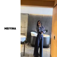 MEIYINA定制 裤王 一体腰头腿精阔腿牛仔裤