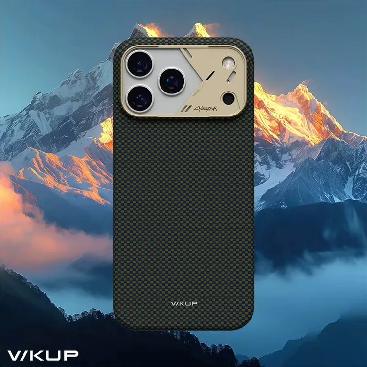 WKUP蓝金雅韵凯夫拉适用IPhone15/16/17Promax NFC磁吸超薄手机壳