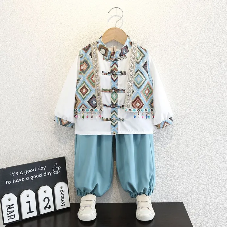 儿童少数民族广西三月三壮族傣族异域风男女汉服唐装春秋演出服装