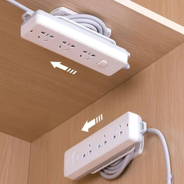 排插固定器壁挂插座插排收纳置物架免打孔插线板路由器固定墙上贴