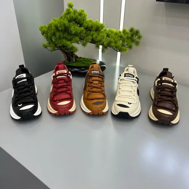 秋冬新款单棉同款皮面拼接时尚男款休闲复古潮流潮鞋舒适运动鞋