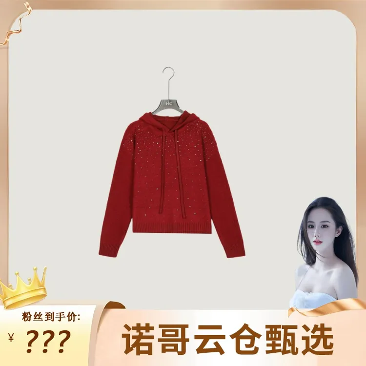 【诺哥专属】白日焰火丨秋冬气质百搭针织衫连帽上衣女1682