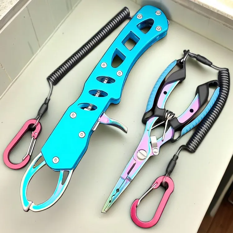 2025新款彩钛路亚钳控鱼钳一整套二合一多功能不锈钢钳子钓鱼工具