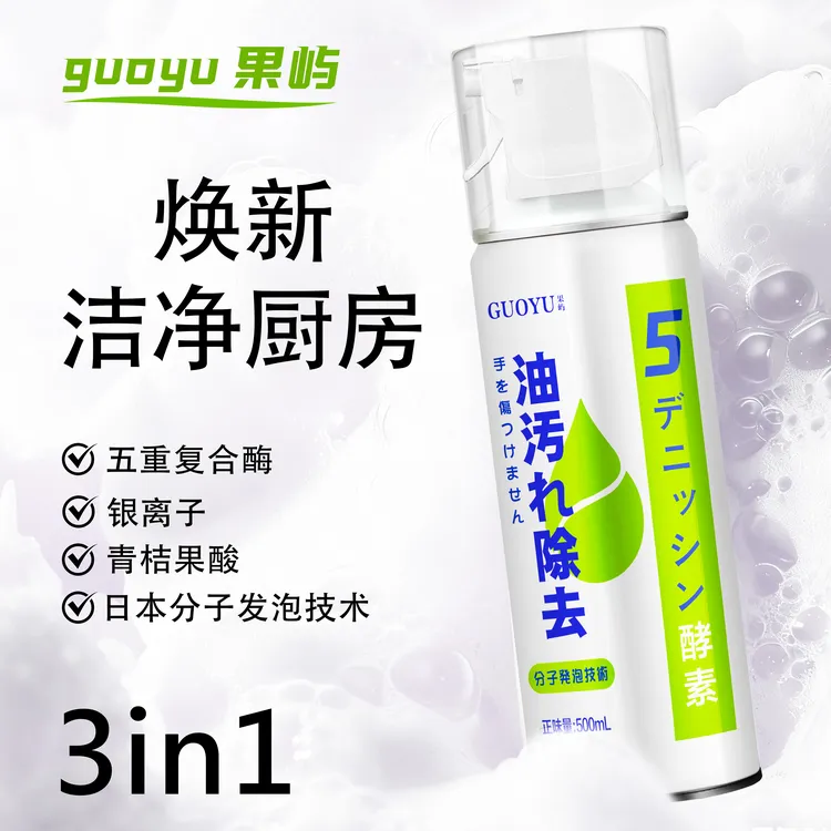 日本原装进口-GUOYU厨房小分子泡沫慕斯重油污清洁剂by（1瓶装）R02