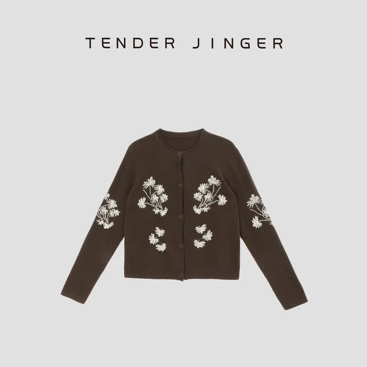 tender Jinger轻奢刺绣针织毛衣开衫外套T53MII41406