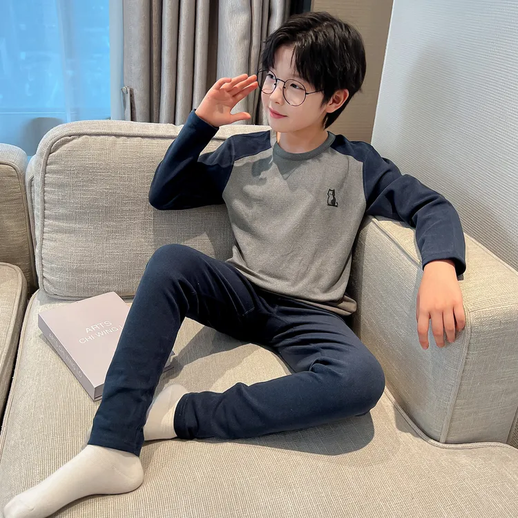 男童秋衣秋裤冬季2025新款儿童男孩秋冬款中大童德绒保暖内衣套装