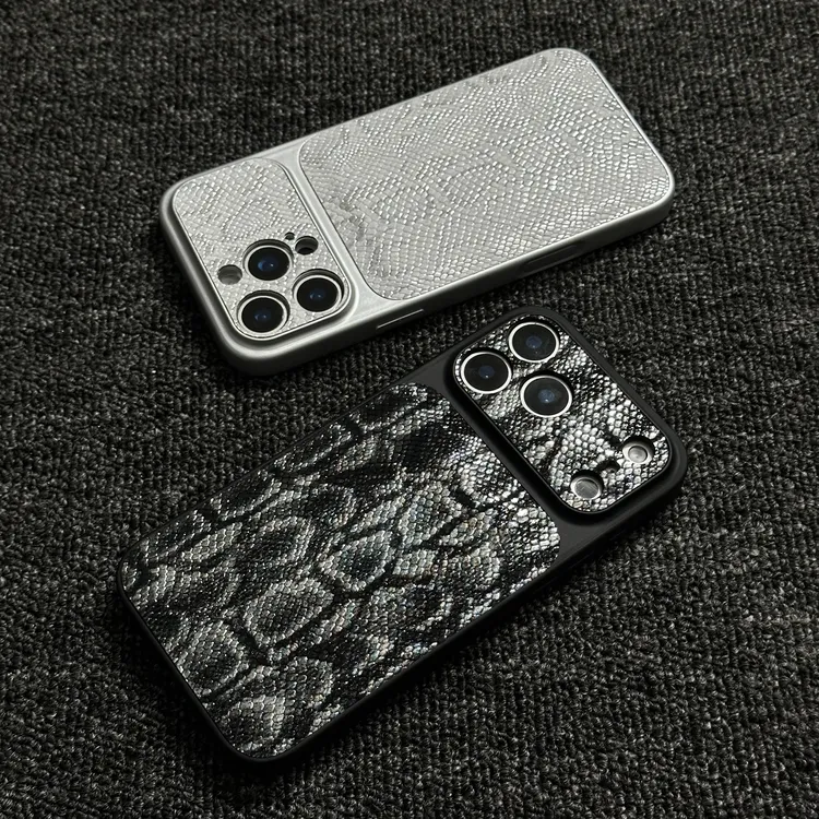 大视窗皮革【高级感蛇纹】适用iPhone17promax手机壳苹果16/15软壳