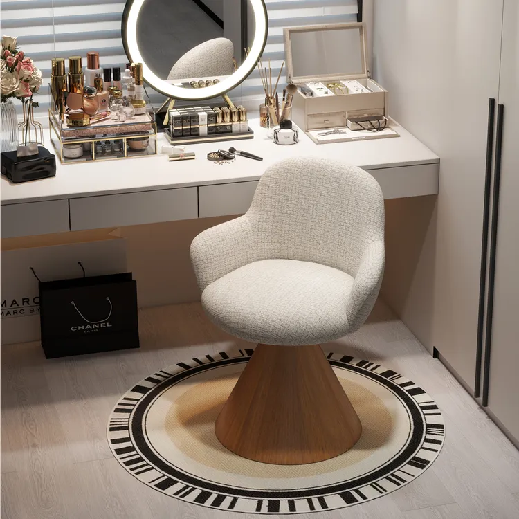 现代简约化妆凳女生卧室可旋转椅子单人沙发轻奢高级感梳妆台凳子