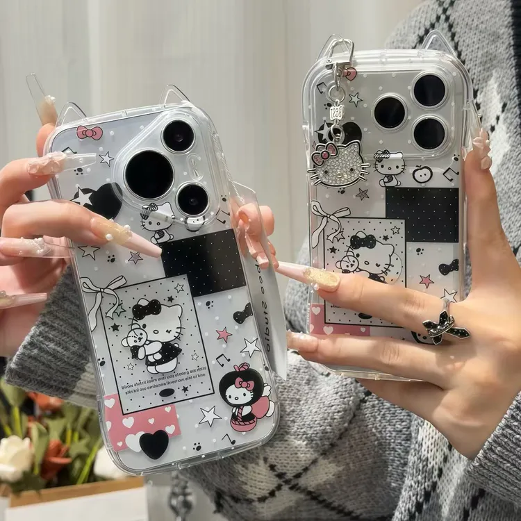 甜酷KT猫耳朵适用苹果17/16promax手机壳iPhone华为vivoppo小米14